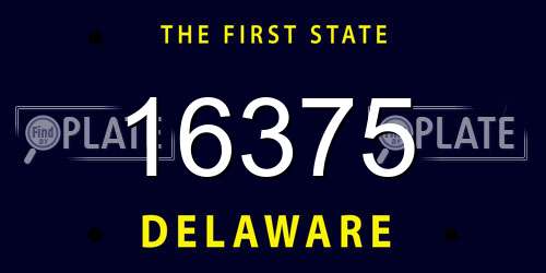 16375 Delaware License Plate