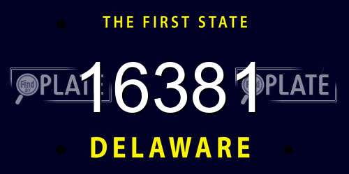 16381 Delaware License Plate