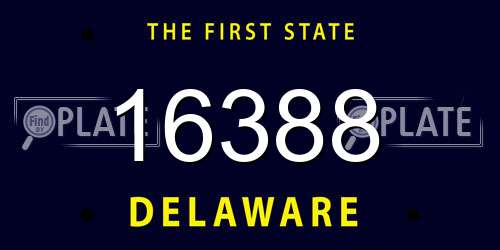 16388 Delaware License Plate