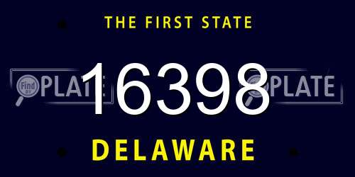 16398 Delaware License Plate