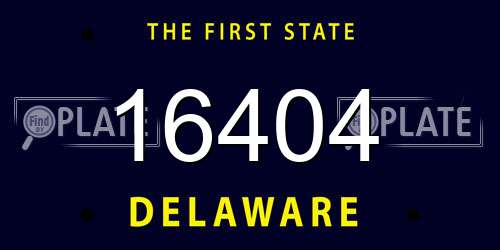 16404 Delaware License Plate