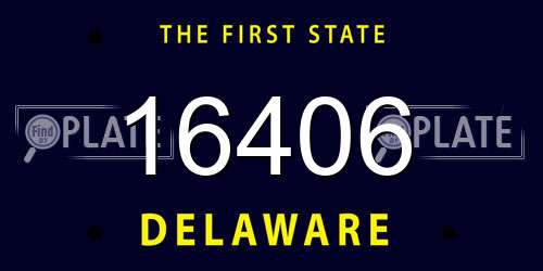 16406 Delaware License Plate