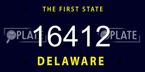 16412 Delaware License Plate
