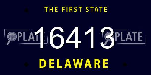 16413 Delaware License Plate