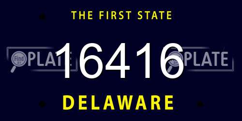 16416 Delaware License Plate
