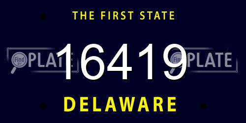 16419 Delaware License Plate