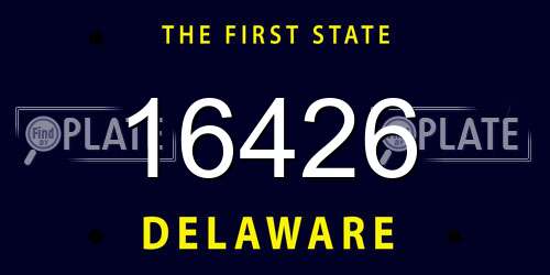 16426 Delaware License Plate
