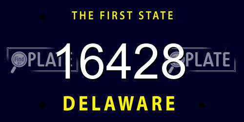 16428 Delaware License Plate