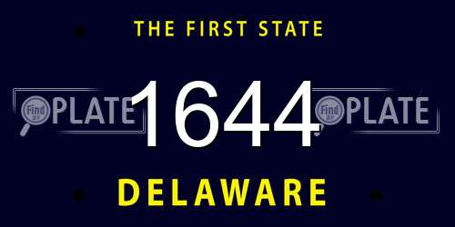 1644 Delaware License Plate