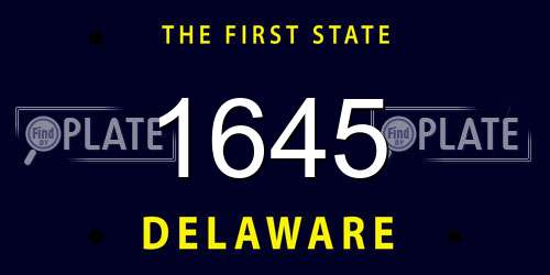 1645 Delaware License Plate