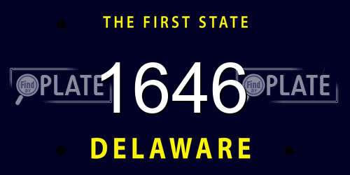 1646 Delaware License Plate