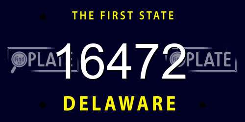 16472 Delaware License Plate