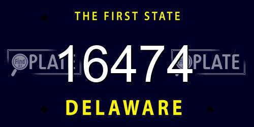 16474 Delaware License Plate