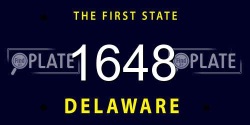 1648 Delaware License Plate