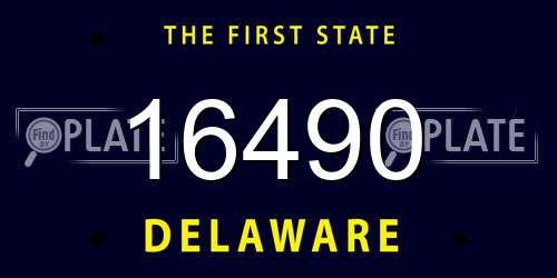 16490 Delaware License Plate