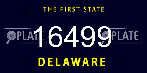 16499 Delaware License Plate