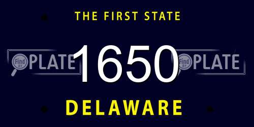 1650 Delaware License Plate