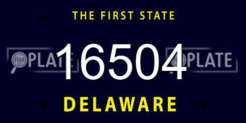 16504 Delaware License Plate