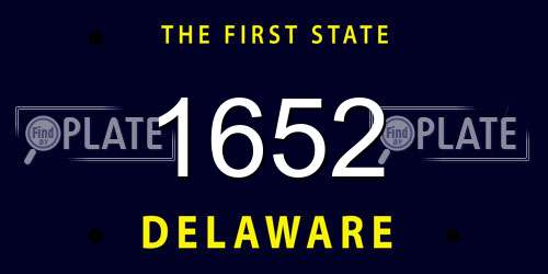 1652 Delaware License Plate