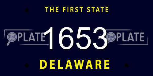 1653 Delaware License Plate