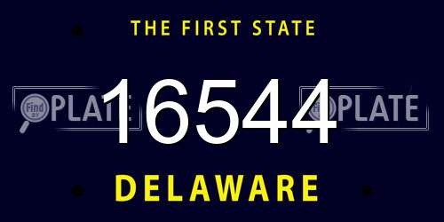 16544 Delaware License Plate