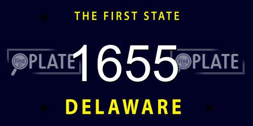 1655 Delaware License Plate