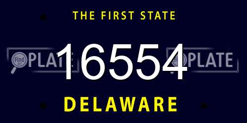 16554 Delaware License Plate