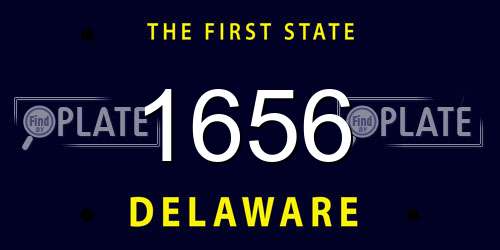 1656 Delaware License Plate