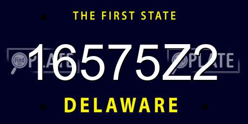 16575Z2 Delaware License Plate