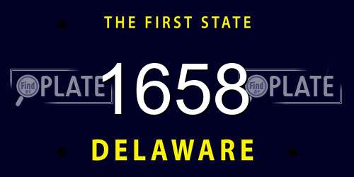1658 Delaware License Plate