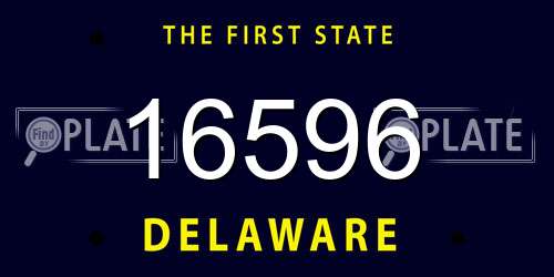 16596 Delaware License Plate