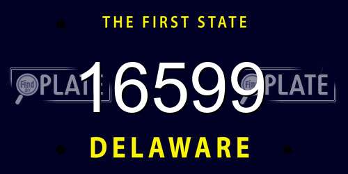 16599 Delaware License Plate