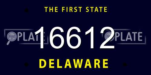 16612 Delaware License Plate
