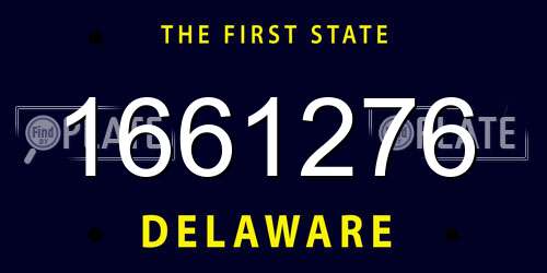 1661276 Delaware License Plate