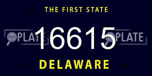 16615 Delaware License Plate