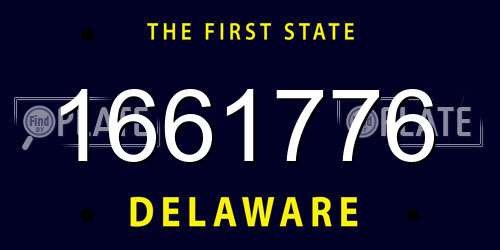 1661776 Delaware License Plate