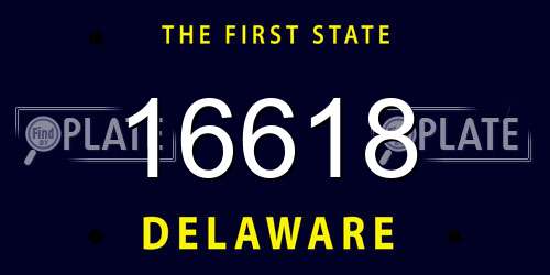 16618 Delaware License Plate
