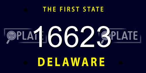 16623 Delaware License Plate