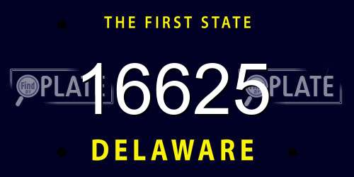 16625 Delaware License Plate
