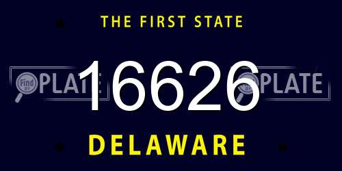 16626 Delaware License Plate
