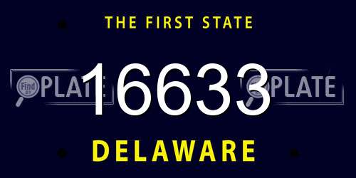 16633 Delaware License Plate