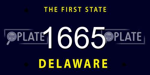 1665 Delaware License Plate