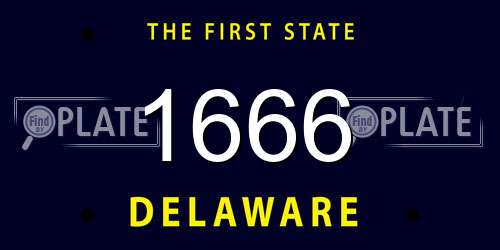 1666 Delaware License Plate