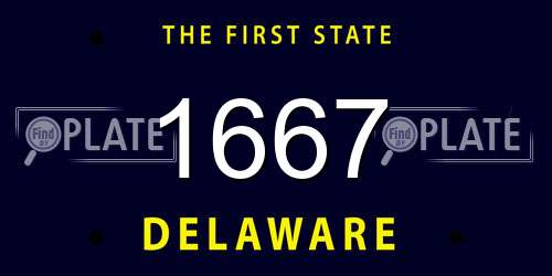 1667 Delaware License Plate