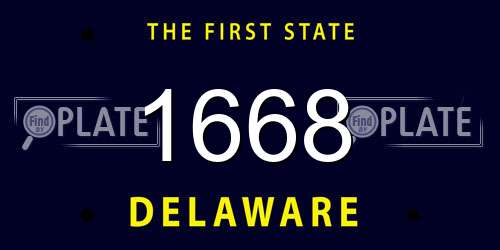1668 Delaware License Plate
