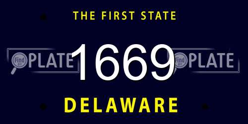 1669 Delaware License Plate