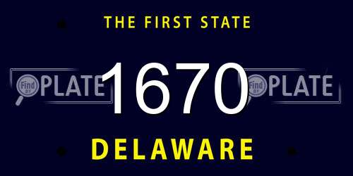 1670 Delaware License Plate