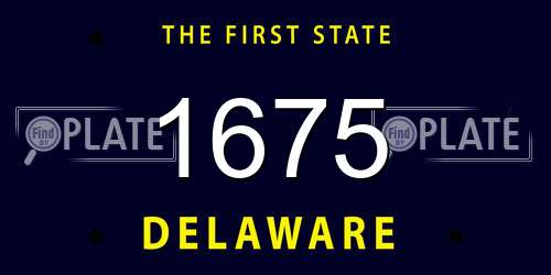 1675 Delaware License Plate