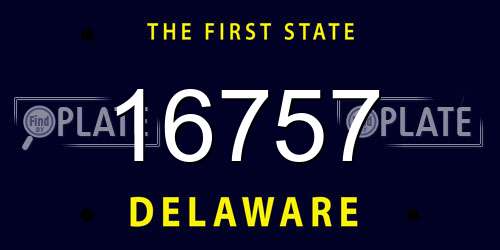 16757 Delaware License Plate