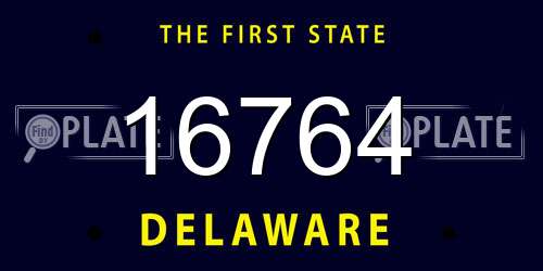16764 Delaware License Plate